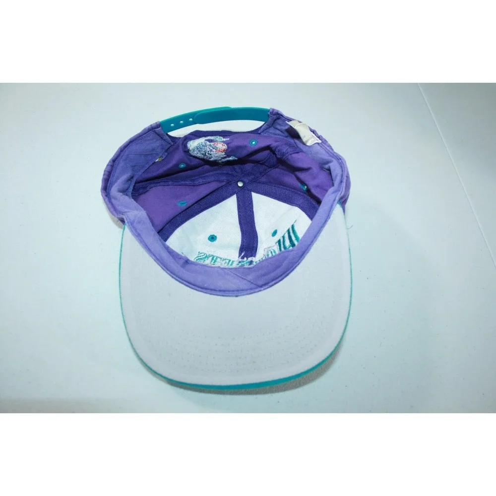 Vintage Charlotte Hornets Purple Teal NBA‎ Youth Snapback Adjustable Hat Cap